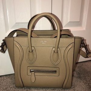 Celine beige Nano Luggage crossbody handbag